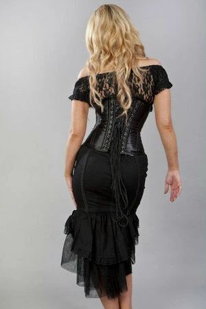 Burleska Elegance Spiral Steel Boning Underbust Corset In Black Satin 2 Burleska Elegance Spiral Steel Boning Underbust Corset In Black Satin - Image 2