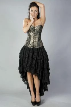 Burleska Elegant C-lock Steel Boned Overbust Corset In King Brocade -Burleska shop elegant c lock steel boned overbust corset in king brocade burleska 3 300x