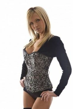 Burleska Elegant Overbust Corset In Brocade -Burleska shop elegant overbust corset in brocade burleska 7 300x