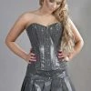 Burleska Elegant Overbust Steel Boned Corset In Black Bond