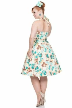 Voodoo Vixen Ella Tropical Print Halter Dress -Burleska shop ella tropical print halter dress voodoo vixen 2 300x