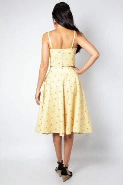 Voodoo Vixen Emily Cherry Stripe Circle Skirt -Burleska shop emily cherry stripe circle skirt voodoo vixen 2 300x