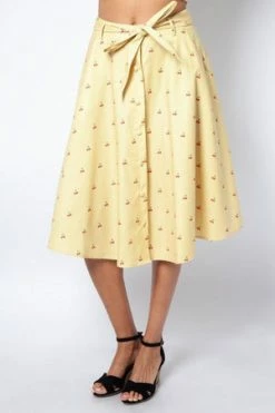 Voodoo Vixen Emily Cherry Stripe Circle Skirt -Burleska shop emily cherry stripe circle skirt voodoo vixen 3 300x