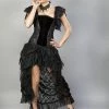Burleska Emily Overbust Burlesque Corset In Black Velvet Flock -Burleska shop emily overbust burlesque corset in black velvet flock burleska 300x