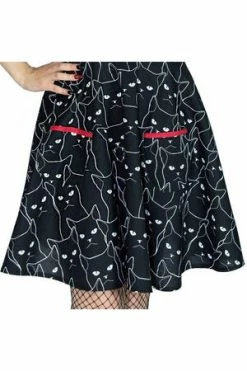 Dr Faust Evil Cats Black Mini Dress - Gatta -Burleska shop evil cats black mini dress gatta dr faust 3 300x