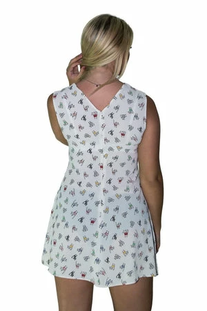 Dr Faust Fashionista Cats White Sheer Mini Dress - Eleanor 4 Dr Faust Fashionista Cats White Sheer Mini Dress - Eleanor - Image 2