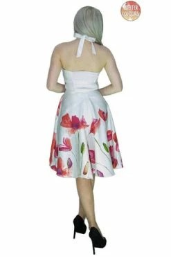 Dr Faust Field Poppy Flowers White Midi Dress - Talitha 6 Dr Faust Field Poppy Flowers White Midi Dress - Talitha -Burleska shop field poppy flowers white midi dress talitha dr faust 2 300x