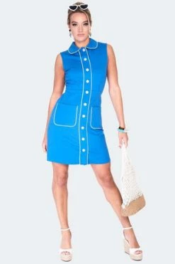 Voodoo Vixen Flower Button Dress -Burleska shop flower button dress dra 9507 01.1352 300x