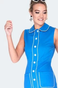 Voodoo Vixen Flower Button Dress -Burleska shop flower button dress dra 9507 02.1352 300x