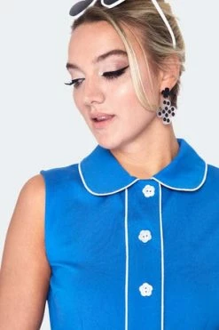 Voodoo Vixen Flower Button Dress -Burleska shop flower button dress dra 9507 04.1352 300x