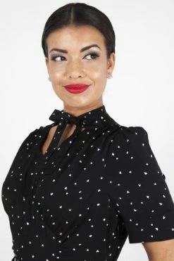 Voodoo Vixen Frances Heart Polka Dot Tea Dress -Burleska shop frances heart polka dot tea dress voodoo vixen 4 300x