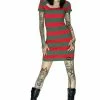 Dr Faust Freddy Krueger Style Red And Green Mini Dress - Aubrey -Burleska shop freddy krueger style red and green mini dress aubrey dr faust 300x