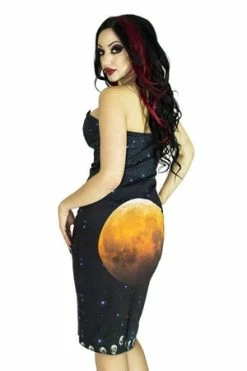 Dr Faust Full Blood Moon Night Sky Midi Dress - Amaris -Burleska shop full blood moon night sky midi dress amaris dr faust 2 300x