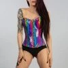 Burleska Glamour Overbust Lace Up Corset In Rainbow Snakeskin PVC 2 Burleska Glamour Overbust Lace Up Corset In Rainbow Snakeskin PVC -Burleska shop glamour overbust lace up corset in rainbow snakeskin pvc burleska 300x