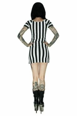 Dr Faust Gorgeous Monochrome Dress - Mila -Burleska shop gorgeous monochrome dress mila dr faust 2 300x