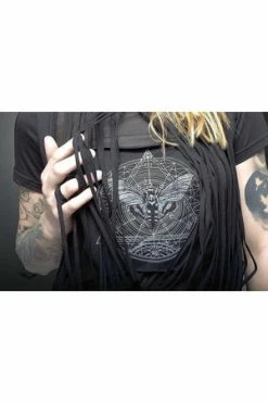 Queen Of Darkness Goth Top Decorated With Fringes -Burleska shop goth top decorated with fringes queen of darkness 5 300x