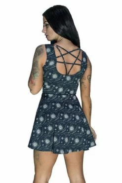 Dr Faust Gothic Ouija Board Mini Dress - Esme -Burleska shop gothic ouija board mini dress esme dr faust 2 300x