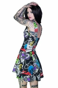 Dr Faust Graffiti Converse Hip Hop All Stars Trainers Mini Dress - Taylor -Burleska shop graffiti converse hip hop all stars trainers mini dress taylor dr faust 2 300x