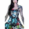 Dr Faust Graffiti Converse Hip Hop All Stars Trainers Mini Dress - Taylor