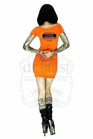 Dr Faust Guantanamo Bay Orange Mini Dress - Alca 3 Dr Faust Guantanamo Bay Orange Mini Dress - Alca