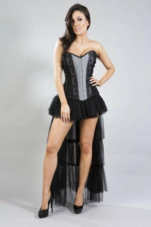 Burleska Helena Overbust Long Line Corset In Taffeta & Black Lace And Chiffon 12 Burleska Helena Overbust Long Line Corset In Taffeta & Black Lace And Chiffon - Image 10