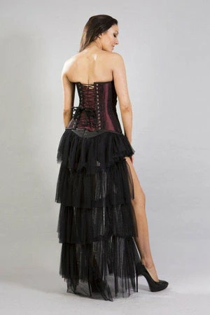 Burleska Helena Overbust Long Line Corset In Taffeta & Black Lace And Chiffon 4 Burleska Helena Overbust Long Line Corset In Taffeta & Black Lace And Chiffon - Image 2