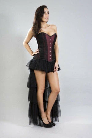 Burleska Helena Overbust Long Line Corset In Taffeta & Black Lace And Chiffon 5 Burleska Helena Overbust Long Line Corset In Taffeta & Black Lace And Chiffon - Image 3