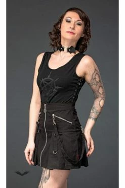 Queen Of Darkness High Waist Skirt With Removable Bondage - SK11-337/20-L -Burleska shop high waist skirt with removable bondage sk11 33720 l queen of darkness 3 300x