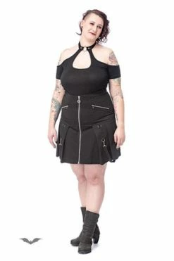 Queen Of Darkness High Waist Skirt With Removable Bondage - SK11-337/20-L -Burleska shop high waist skirt with removable bondage sk11 33720 l queen of darkness 5 300x