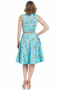 Voodoo Vixen Honey Flared Cat Print Dress -Burleska shop honey flared cat print dress voodoo vixen 2 300x