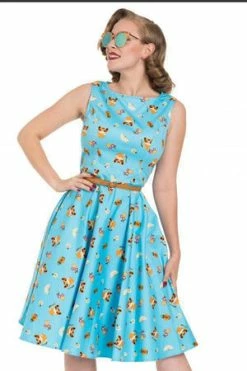 Voodoo Vixen Honey Flared Cat Print Dress -Burleska shop honey flared cat print dress voodoo vixen 5 300x