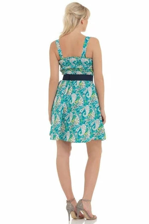 Voodoo Vixen Isra Blue Paisley Cotton Dress Dress 4 Voodoo Vixen Isra Blue Paisley Cotton Dress Dress - Image 2