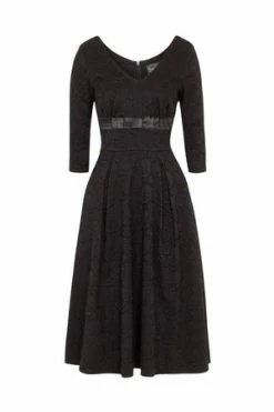 Voodoo Vixen Jane Black Paisley Midi Dress -Burleska shop jane black paisley midi dress voodoo vixen 4 300x