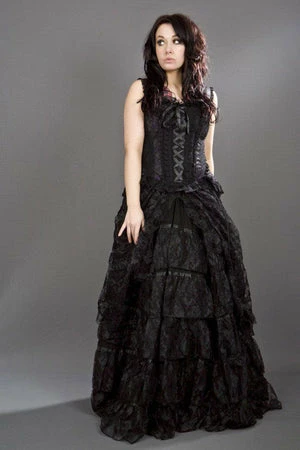 Burleska Jasmin Overbust Corset With Straps In Scroll Brocade 4 Burleska Jasmin Overbust Corset With Straps In Scroll Brocade - Image 2