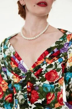 Voodoo Vixen Judy Floral Rockabilly Dress -Burleska shop judy vibrant floral dress dra 8214 04.488 300x