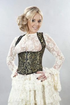 Burleska Juliette Burlesque Underbust Corset With Straps In Scroll Brocade -Burleska shop juliette burlesque underbust corset with straps in scroll brocade burleska 3 300x