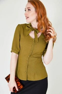 Voodoo Vixen Katherine 40s Style Green Blouse