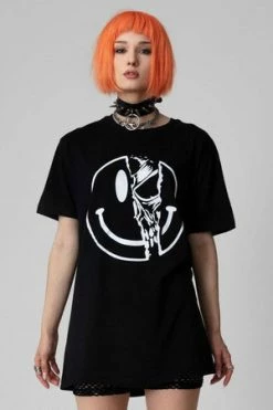 Long Clothing Killer Smiley - T-shirt - Unisex -Burleska shop killer smiley t shirt unisex long clothing 5 300x