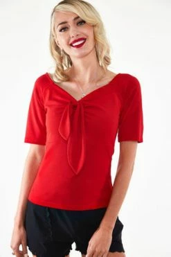 Voodoo Vixen Knit Pullover Front Tie Top -Burleska shop knit pullover front tie top voodoo vixen 3 300x