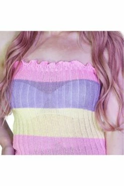 Dr Faust Knitted Multicoloured Bodycon Mini Dress - Zaria -Burleska shop knitted multicoloured bodycon mini dress zaria dr faust 3 300x