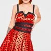 Jawbreaker Ladybird Polkadot Flare Dress -Burleska shop ladybird polkadot flare dress jawbreaker 300x