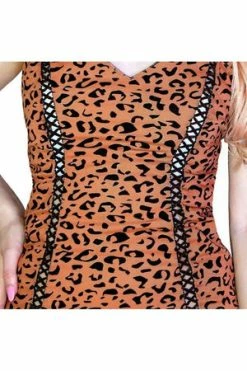 Dr Faust Leopard Animal Print Lace-Up Mini Dress - Robin -Burleska shop leopard animal print lace up mini dress robin dr faust 3 300x