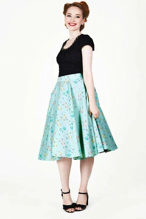 Voodoo Vixen Lilly Retro Scooter Print Swing Skirt 2 Voodoo Vixen Lilly Retro Scooter Print Swing Skirt