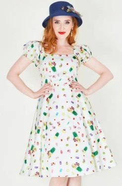 Voodoo Vixen Lola Fruit Print Flared Tea Dress