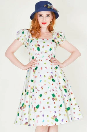 Voodoo Vixen Lola Fruit Print Flared Tea Dress 3 Voodoo Vixen Lola Fruit Print Flared Tea Dress