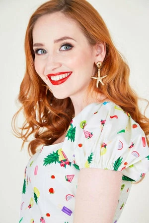 Voodoo Vixen Lola Fruit Print Flared Tea Dress 8 Voodoo Vixen Lola Fruit Print Flared Tea Dress - Image 6