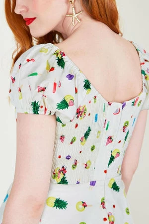 Voodoo Vixen Lola Fruit Print Flared Tea Dress 4 Voodoo Vixen Lola Fruit Print Flared Tea Dress - Image 2