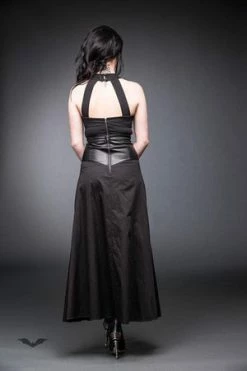 Queen Of Darkness Long Skirt With Lacing And Carabiner -Burleska shop long skirt with lacing and carabiner queen of darkness 2 300x