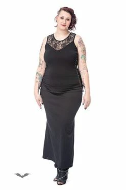 Queen Of Darkness Long Skirt With Removable Pocket Slit -Burleska shop long skirt with removable pocket slit queen of darkness 6 300x
