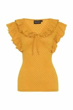 Voodoo Vixen Louis Yellow Rockabilly Top -Burleska shop louis yellow rockabilly top voodoo vixen 4 300x